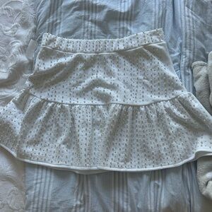 Elegant White Skirt with Silver Accents